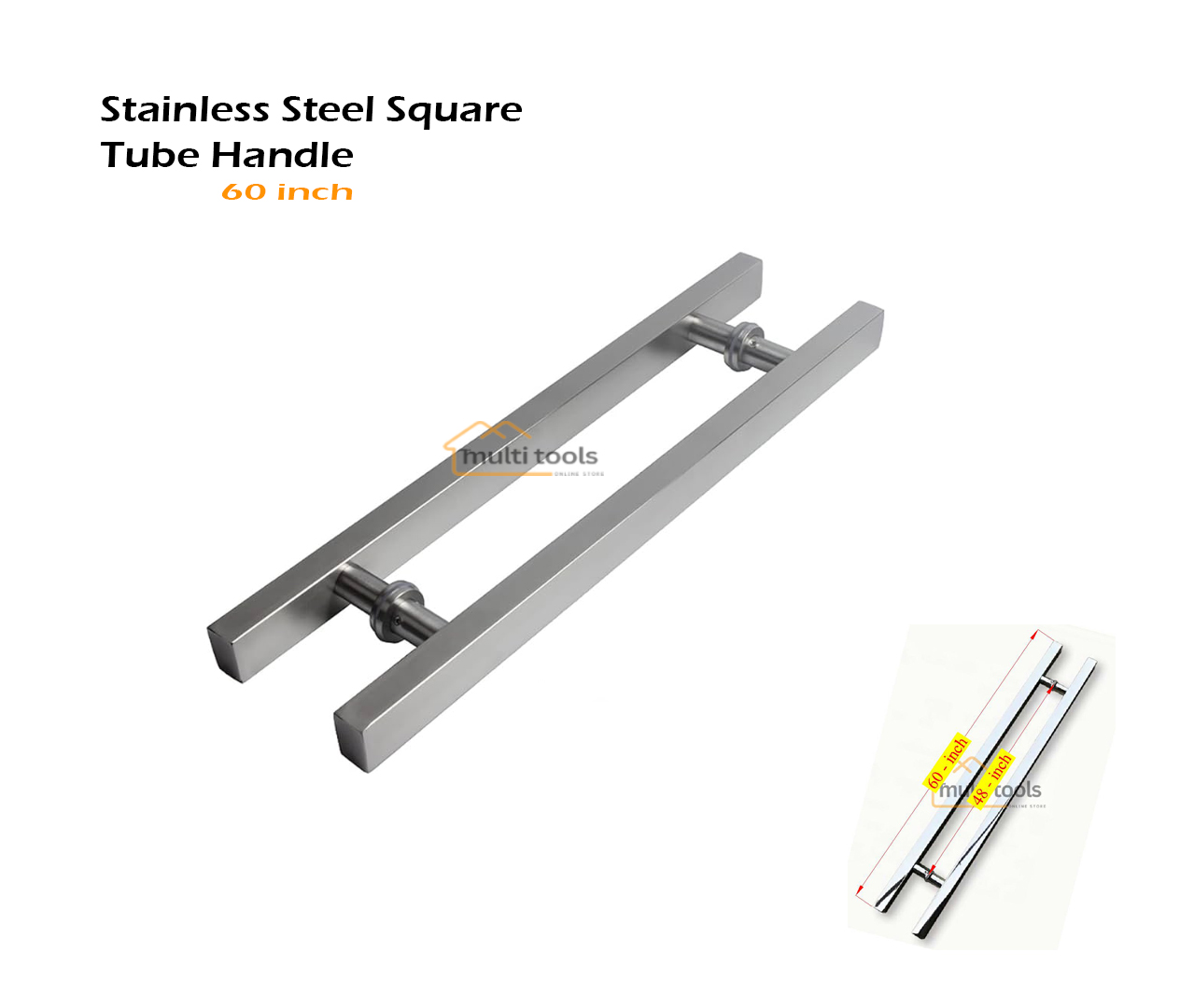 60 Inch Stainless Steel Square Tube Handle